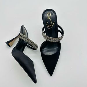 Sam Edelman Black Heels with Silver Accents